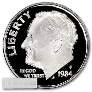 1984-S Roosevelt Dime 50-Coin Roll Proof