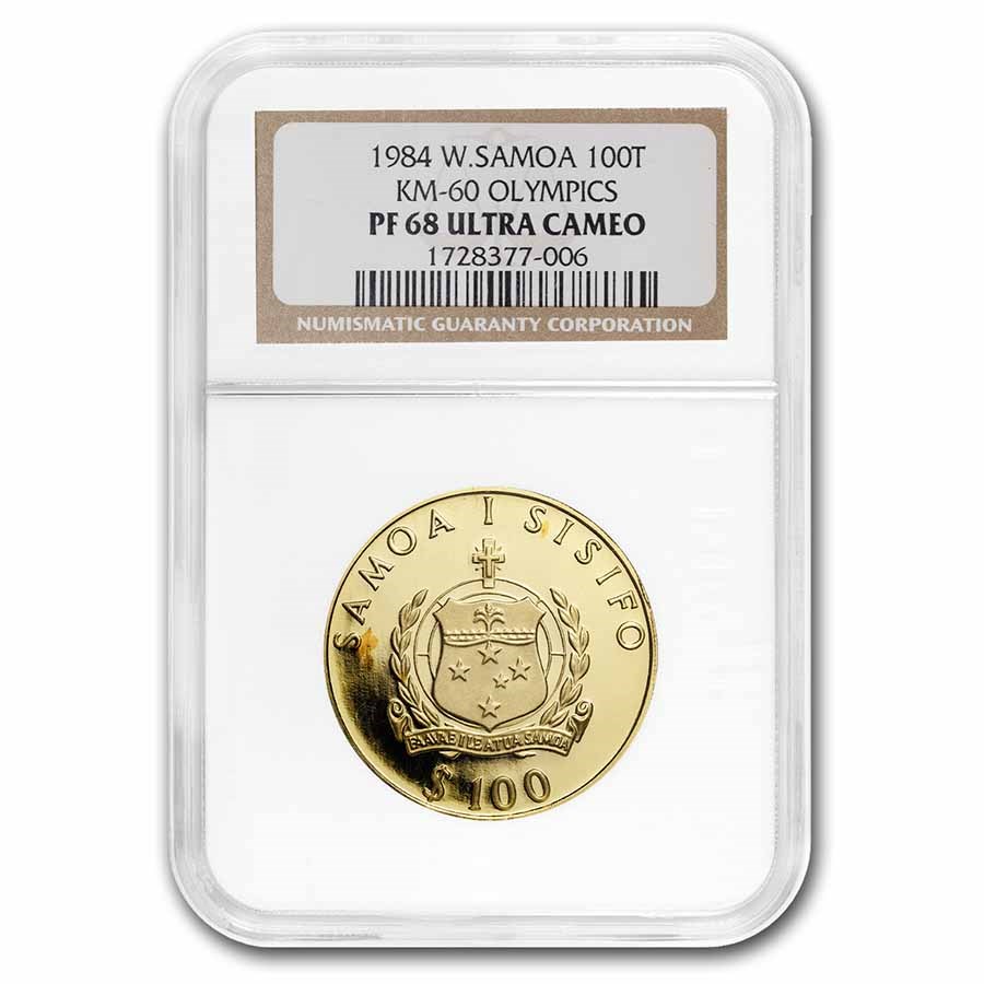 1984 Samoa Gold 100 Tala Olympics PF-68 UCAM NGC