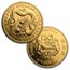 1984 Singapore 4-Coin Gold Dragon Set BU