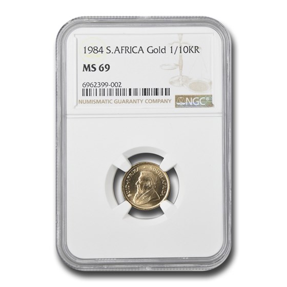 1984 South Africa 1/10 oz Gold Krugerrand MS-69 NGC 1984 South Africa 1/10 oz Gold Krugerrand MS-69 NGC