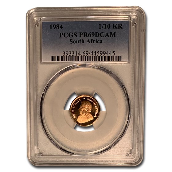 1984 South Africa 1/10 oz Gold Krugerrand PR-69 PCGS 1984 South Africa 1/10 oz Gold Krugerrand PR-69 PCGS
