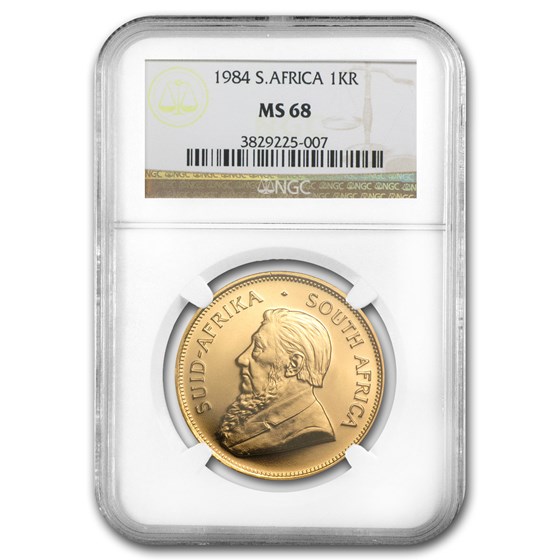 1984 South Africa 1 oz Gold Krugerrand MS-68 NGC 1984 South Africa 1 oz Gold Krugerrand MS-68 NGC