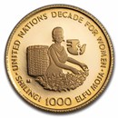 1984 Tanzania Gold 1000 Shilingi Proof w/COA