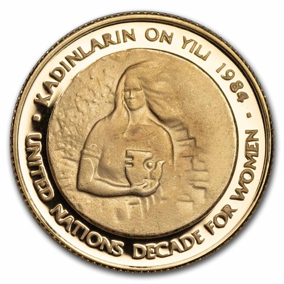 1984 Turkey Gold 50,000 Lira Decade for Women Proof 1984 Turkey Gold 50,000 Lira Decade for Women Proof