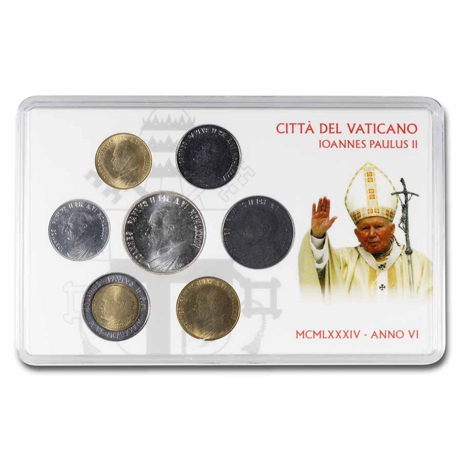 1984 Vatican City Pope John Paul II 7-Coin Set BU