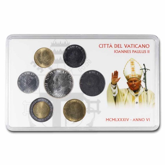 1984 Vatican City Pope John Paul II 7-Coin Set BU 1984 Vatican City Pope John Paul II 7-Coin Set BU