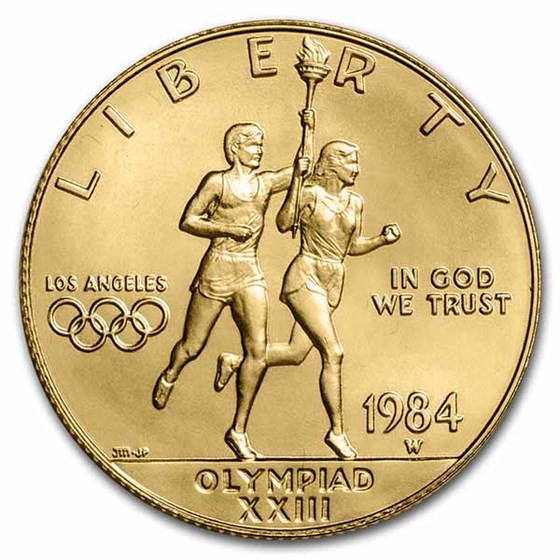 1984-W Gold $10 Commem Olympic BU (Capsule Only)