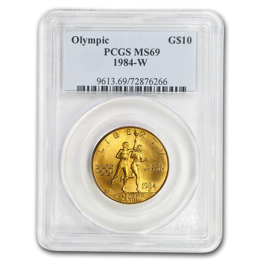 Buy 1984-W Gold $10 Commem Olympic MS-69 PCGS | APMEX