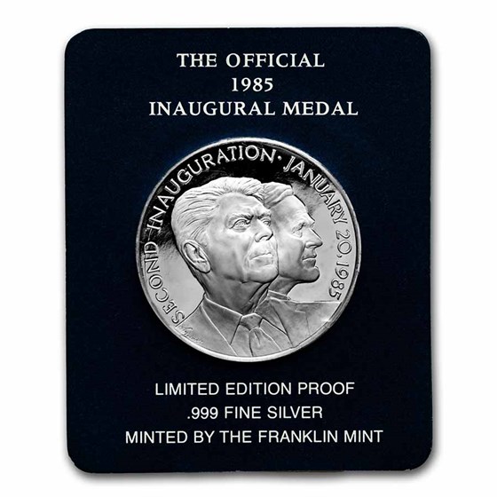 1985 1 oz Silver Proof Round - Ronald Reagan Inaugural Medal