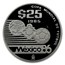 1985-1986 Mexico 1/4 oz Silver 25 Pesos FIFA World Cup Proof