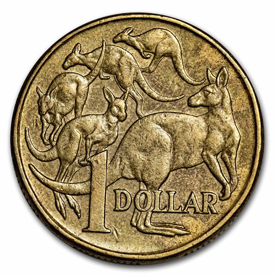1985-1998 Australia 1 Dollar Elizabeth II Mob of Roos Avg Circ 1985-1998 Australia 1 Dollar Elizabeth II Mob of Roos Avg Circ