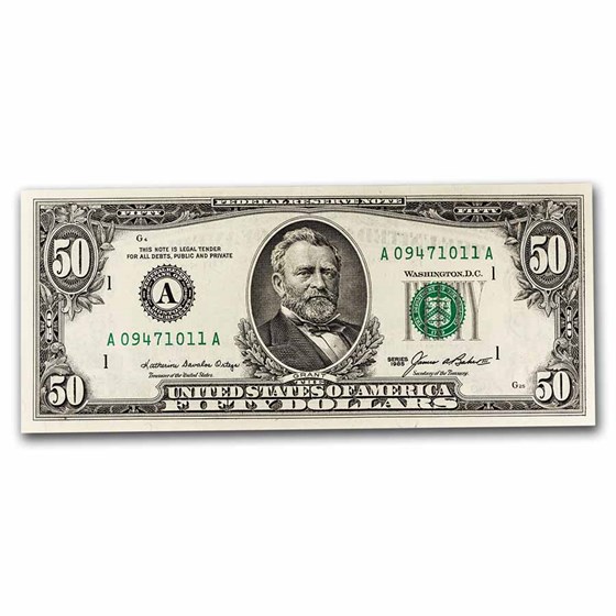 1985 (A-Boston) $50 FRN CCU (Fr#2122-A) 1985 (A-Boston) $50 FRN CCU (Fr#2122-A)