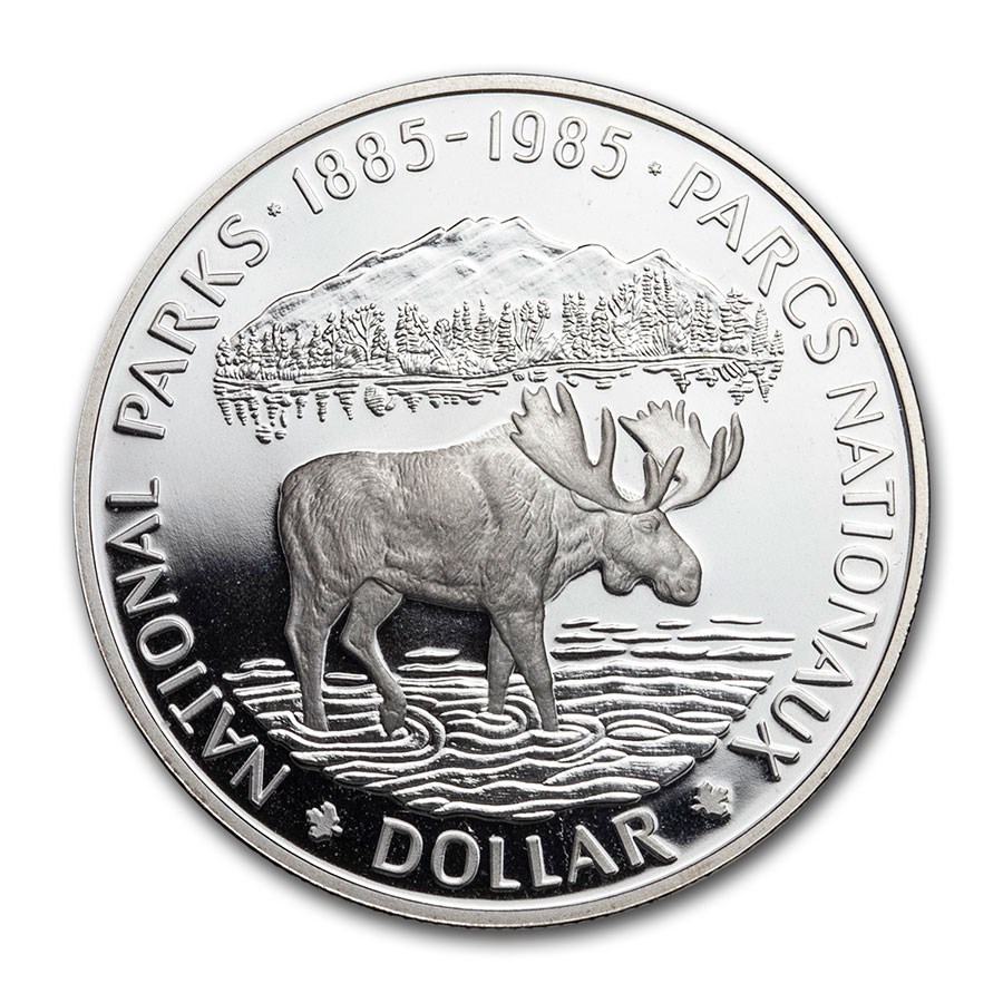 1985 Canada Silver Dollar Proof (National Parks Moose)