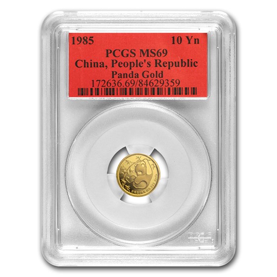 1985 China 1/10 oz Gold Panda MS-69 PCGS 1985 China 1/10 oz Gold Panda MS-69 PCGS
