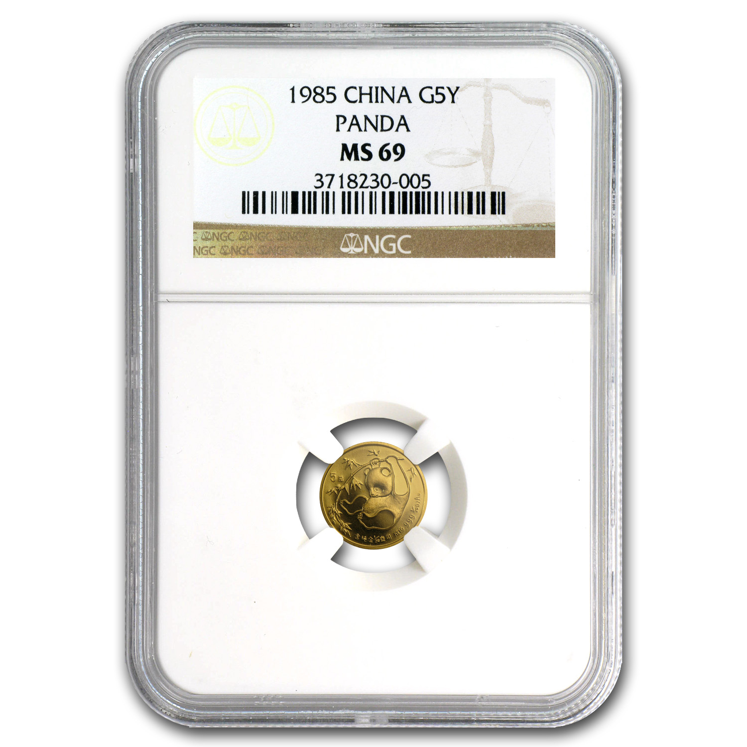 Buy 1985 Chinese 1/20 oz Gold Panda MS-69 NGC | APMEX