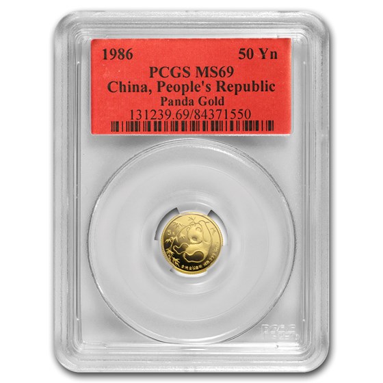 1985 China 1/20 oz Gold Panda MS-69 PCGS 1985 China 1/20 oz Gold Panda MS-69 PCGS