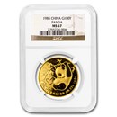 1985 China 1 oz Gold Panda MS-67 NGC
