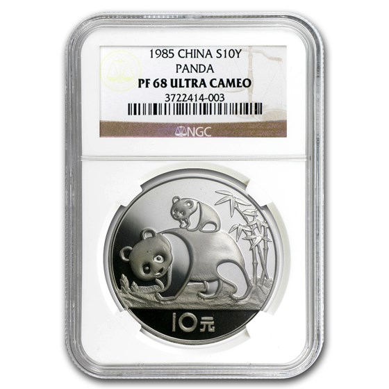 1985 China Silver Panda 10 Yuan PF-68 NGC 1985 China Silver Panda 10 Yuan PF-68 NGC