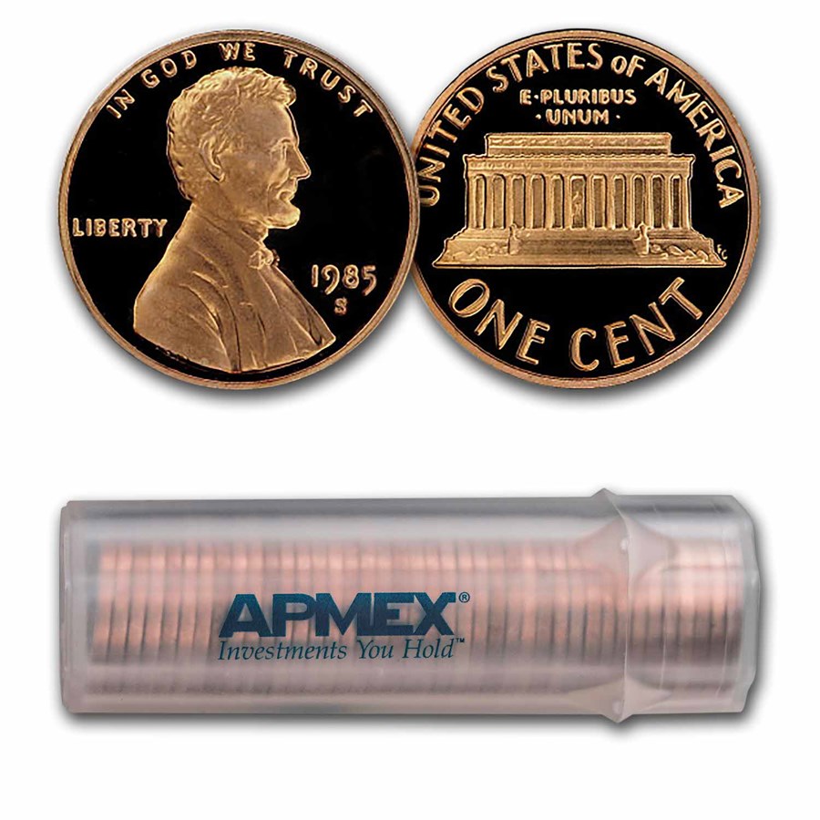 1985-D Lincoln Cent 50-Coin Roll BU