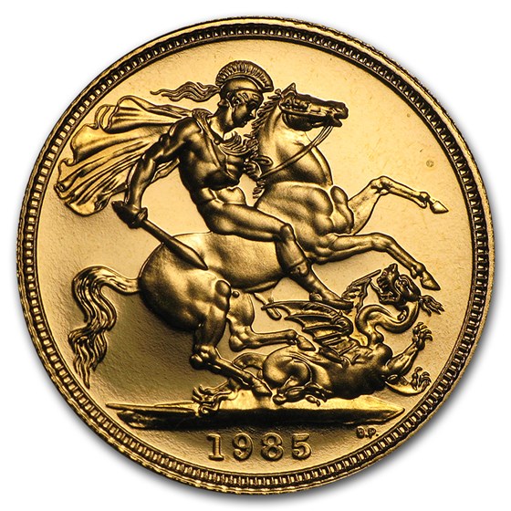 1985 Great Britain Gold Sovereign Proof (w/Box & COA) 1985 Great Britain Gold Sovereign Proof (w/Box & COA)