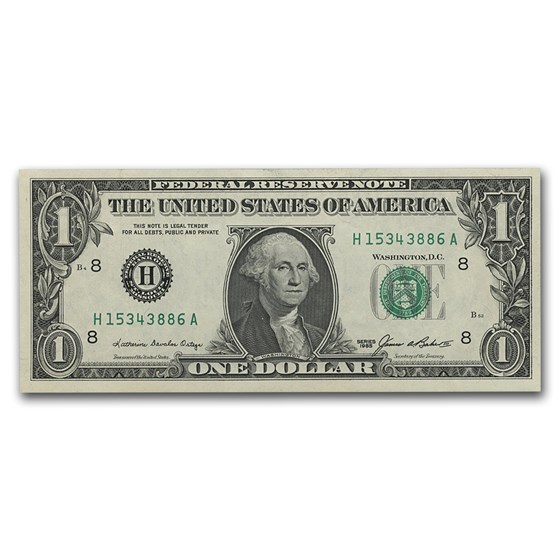 1985 (H-St. Louis) $1.00 FRN CU (Fr#1913-H) 1985 (H-St. Louis) $1.00 FRN CU (Fr#1913-H)