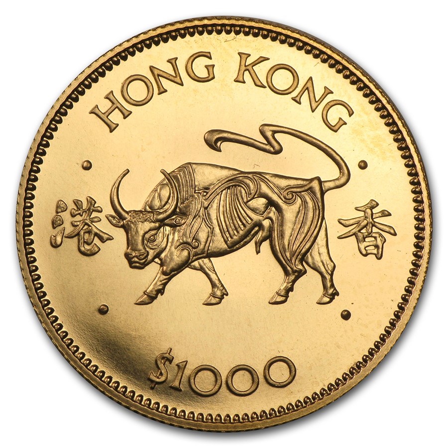 Buy 1985 Hong Kong Gold 1000 Year of the Ox BU APMEX