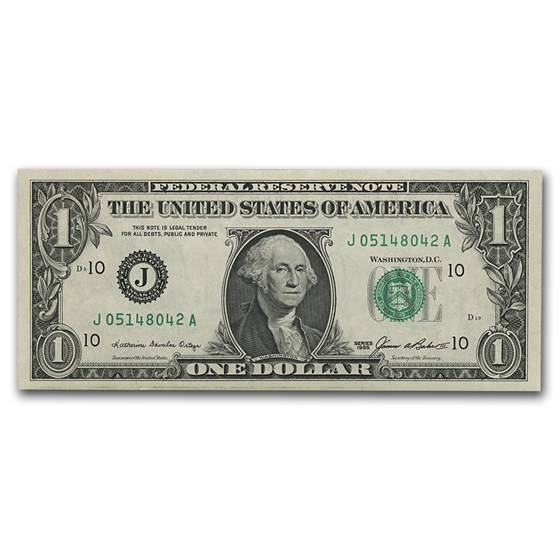 1985 (J-Kansas City) $1.00 FRN CU (Fr#1913-J) 1985 (J-Kansas City) $1.00 FRN CU (Fr#1913-J)