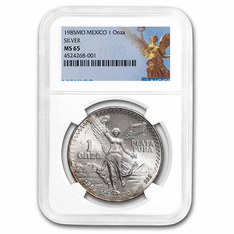 Buy 1985 Mexican 1 oz Silver Libertad MS-65 NGC | APMEX