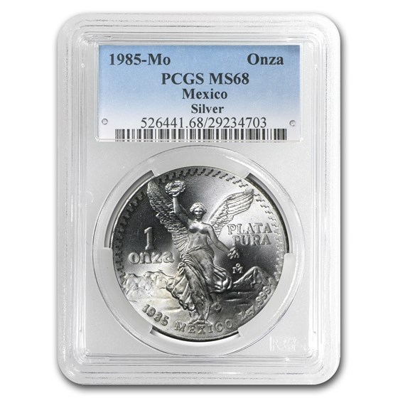 1985 Mexico 1 oz Silver Libertad MS-68 PCGS 1985 Mexico 1 oz Silver Libertad MS-68 PCGS