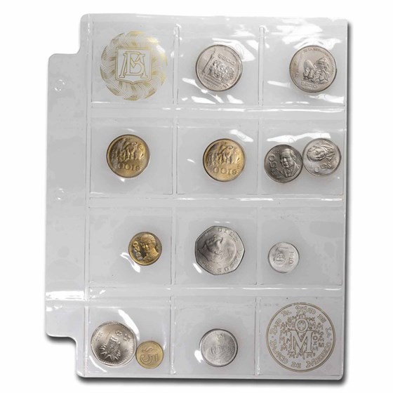 1985 Mexico 1 Peso-200 Pesos 12-Coin Mint Set 1985 Mexico 1 Peso-200 Pesos 12-Coin Mint Set