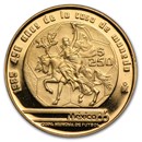 1985 Mexico Proof Gold 250 Pesos World Cup Caballito Design