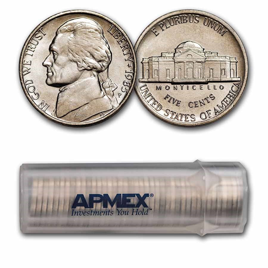 1985-P Jefferson Nickel 40-Coin Roll BU