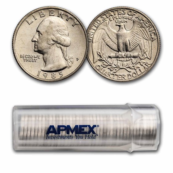 1985-P Washington Quarter 40-Coin Roll BU 1985-P Washington Quarter 40-Coin Roll BU