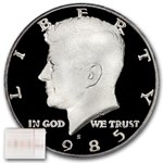 1985-S Kennedy Half Dollar 20-Coin Roll Proof