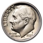 1985-S Roosevelt Dime 50-Coin Roll Proof
