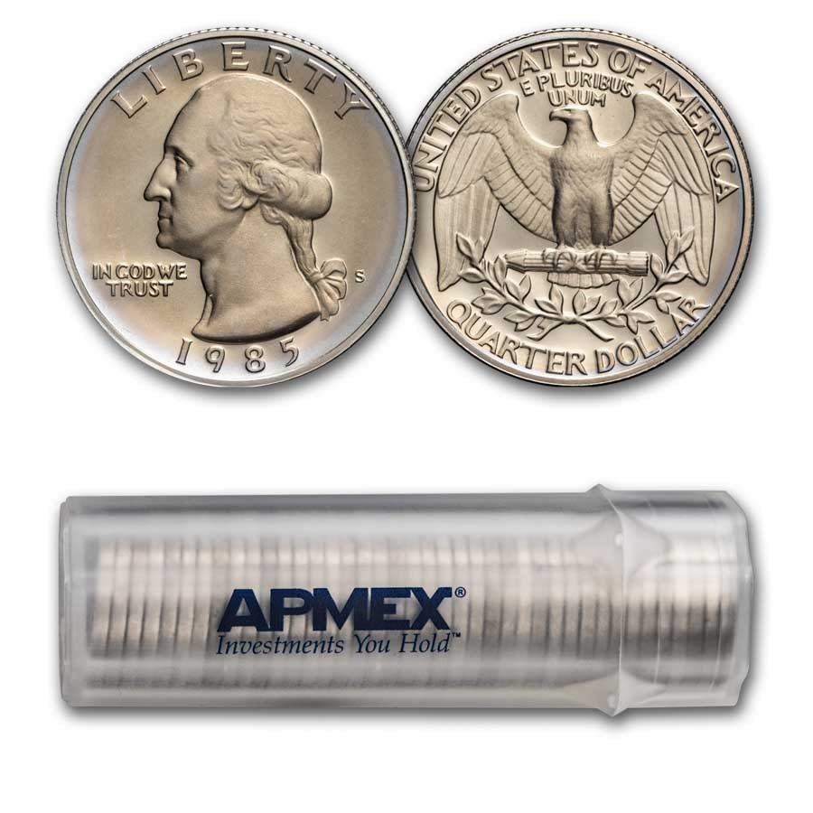 1985-S Washington Quarter 40-Coin Roll Proof