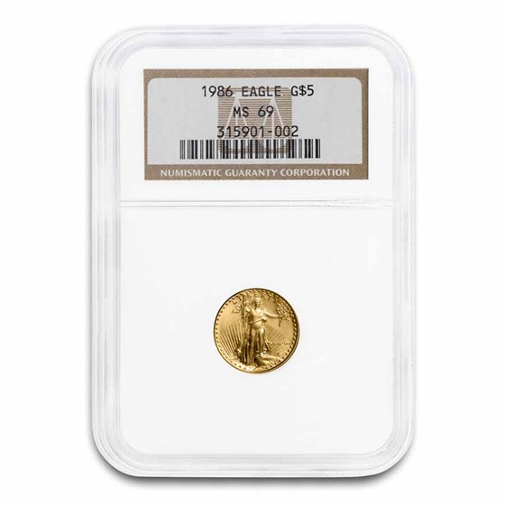 1986 1/10 oz American Gold Eagle MS-69 NGC 1986 1/10 oz American Gold Eagle MS-69 NGC
