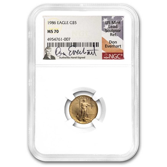 1986 1/10 oz American Gold Eagle MS-70 NGC (Don Everhart) 1986 1/10 oz American Gold Eagle MS-70 NGC (Don Everhart)