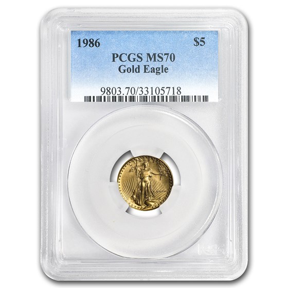 1986 1/10 oz American Gold Eagle MS-70 PCGS 1986 1/10 oz American Gold Eagle MS-70 PCGS
