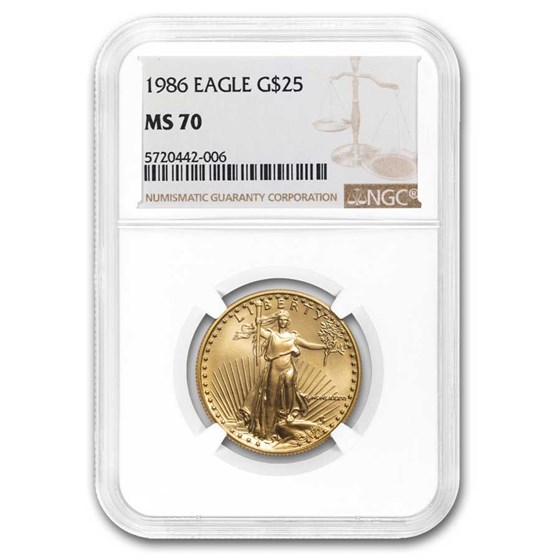 1986 1/2 oz American Gold Eagle MS-70 NGC 1986 1/2 oz American Gold Eagle MS-70 NGC