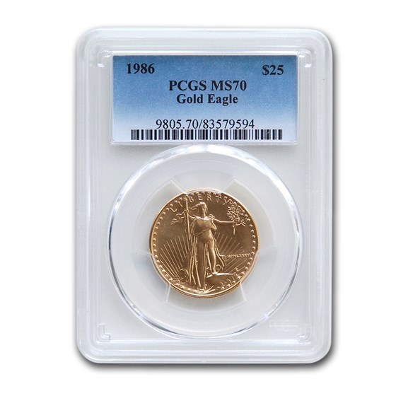 1986 1/2 oz American Gold Eagle MS-70 PCGS 1986 1/2 oz American Gold Eagle MS-70 PCGS