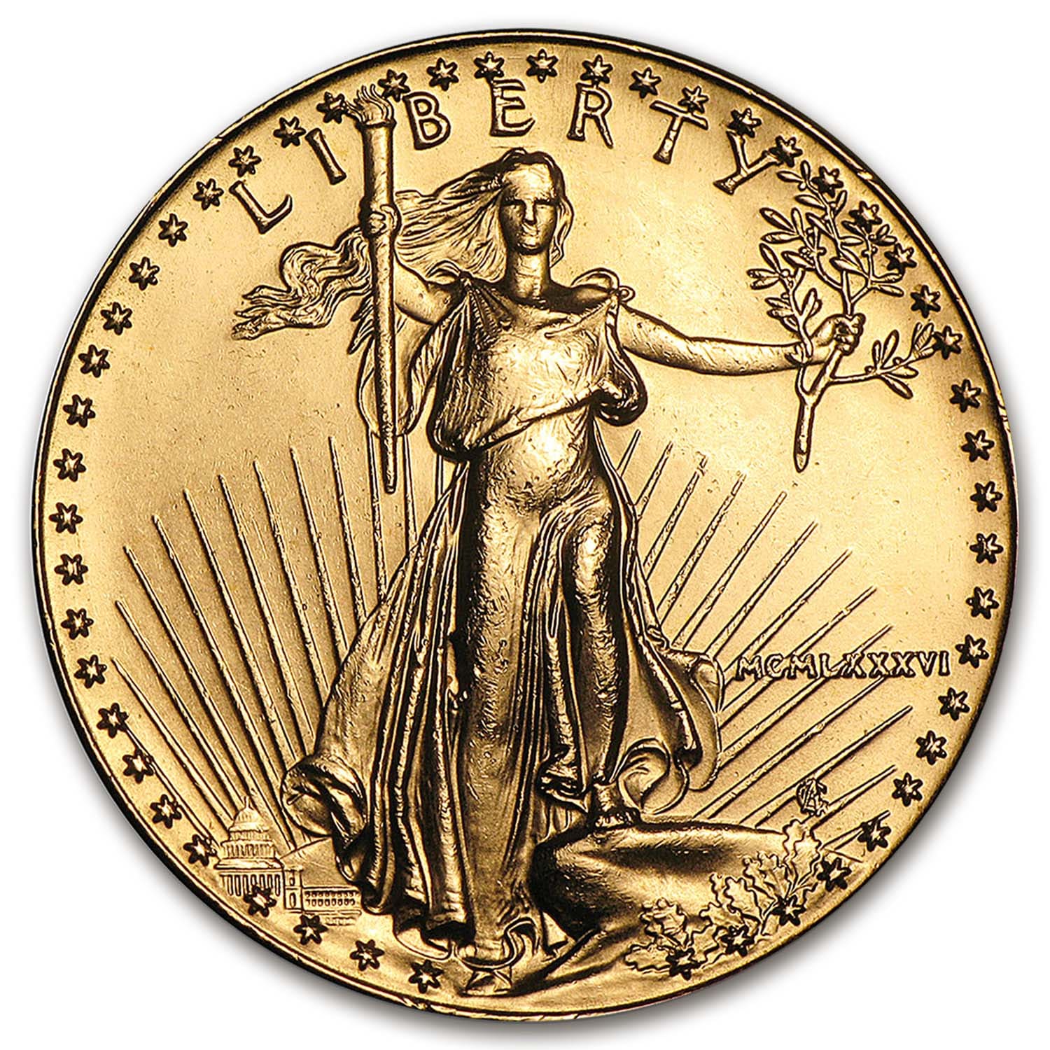 1oz American Gold Eagle $50 Brilliant Uncirculated w/US Mint Box & Our COA Present Random Year 1986 
