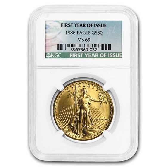 1986 1 oz American Gold Eagle MS-69 NGC (First Year of Issue) 1986 1 oz American Gold Eagle MS-69 NGC (First Year of Issue)
