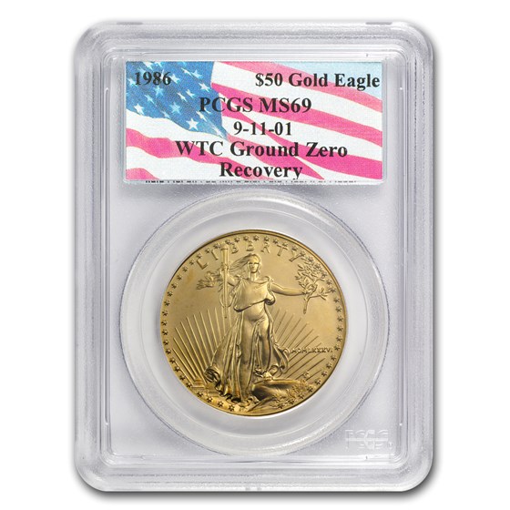 1986 1 oz American Gold Eagle MS-69 PCGS (World Trade Center) 1986 1 oz American Gold Eagle MS-69 PCGS (World Trade Center)