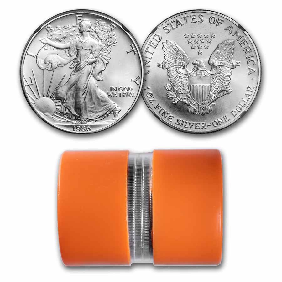 1986 1 oz American Silver Eagle BU (20-Coin in OGP Orange Tube)