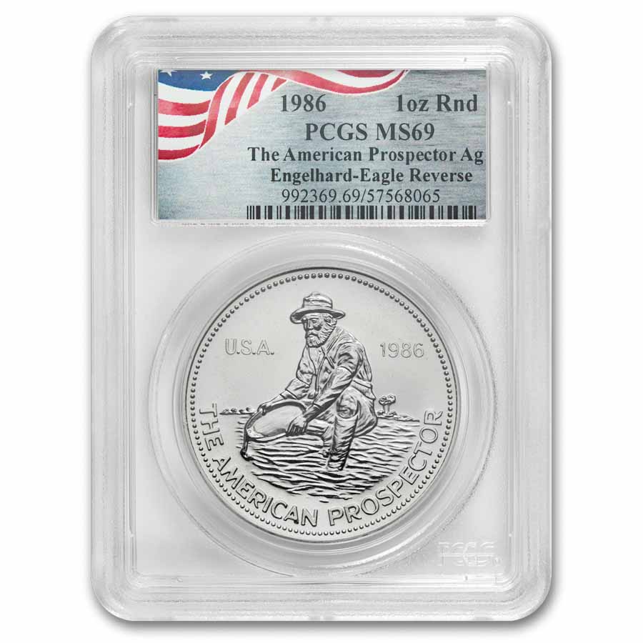 1986 1 oz Silver Round - Engelhard MS-69 PCGS (Eagle Reverse)