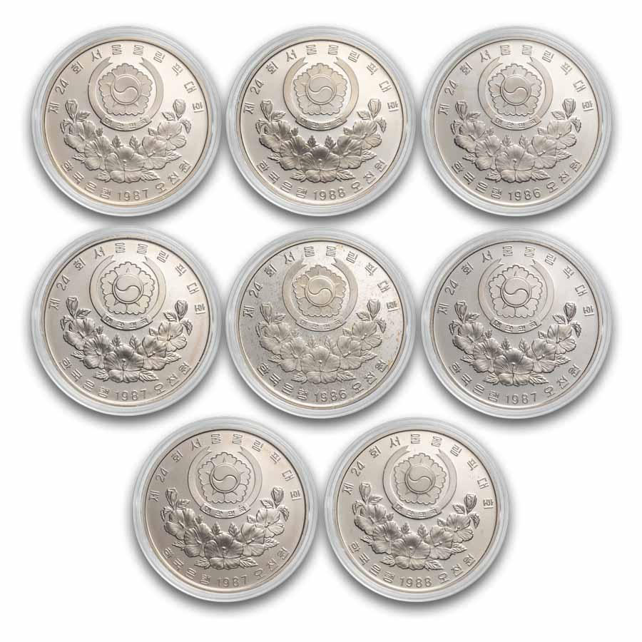1986-1988 South Korea 1/2 oz Silver 5000 Won Seoul Olympics Proof