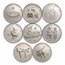 1986-1988 South Korea 1/2 oz Silver 5000 Won Seoul Olympics Proof