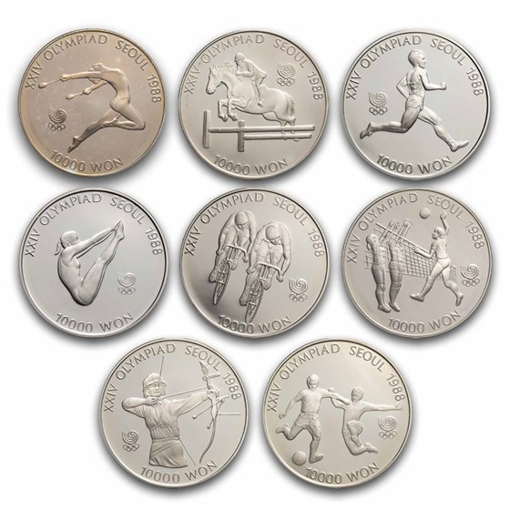 1986-1988 South Korea 1 oz Silver 10000 Won Seoul Olympics Proof 1986-1988 South Korea 1 oz Silver 10000 Won Seoul Olympics Proof