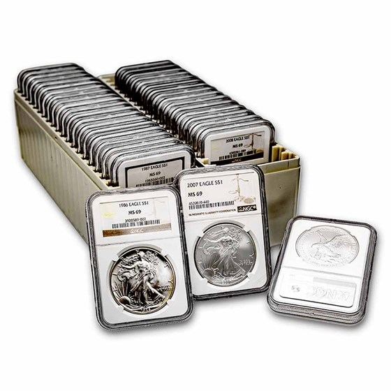 1986-2023 39-Coin Silver Eagle Set MS-69 NGC (w/NGC Boxes)